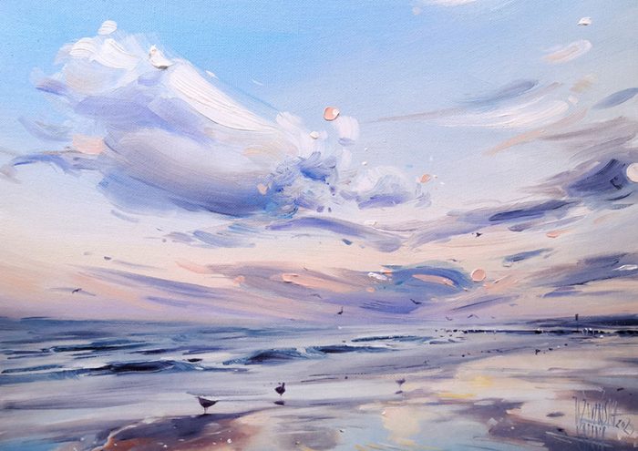 "Pod błękitnym niebem”/ Kolekcja: Wilaneska/ olej na płótnie/ format: 30x40 cm/ rok: 2023